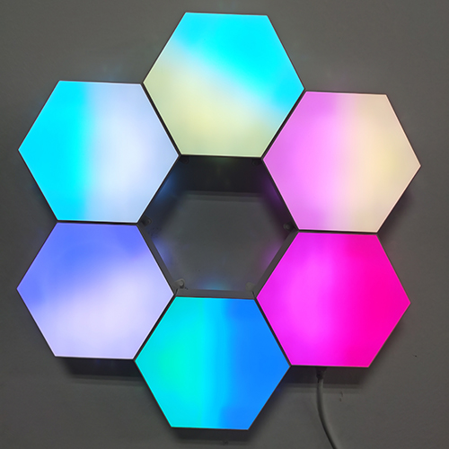 Hexagon lights in the wall